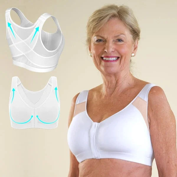 Women Full Coverage Front Closure Wire Free Back Support Posture