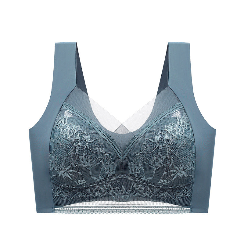 Wireless Comfort Lace Silk Push Up Bra