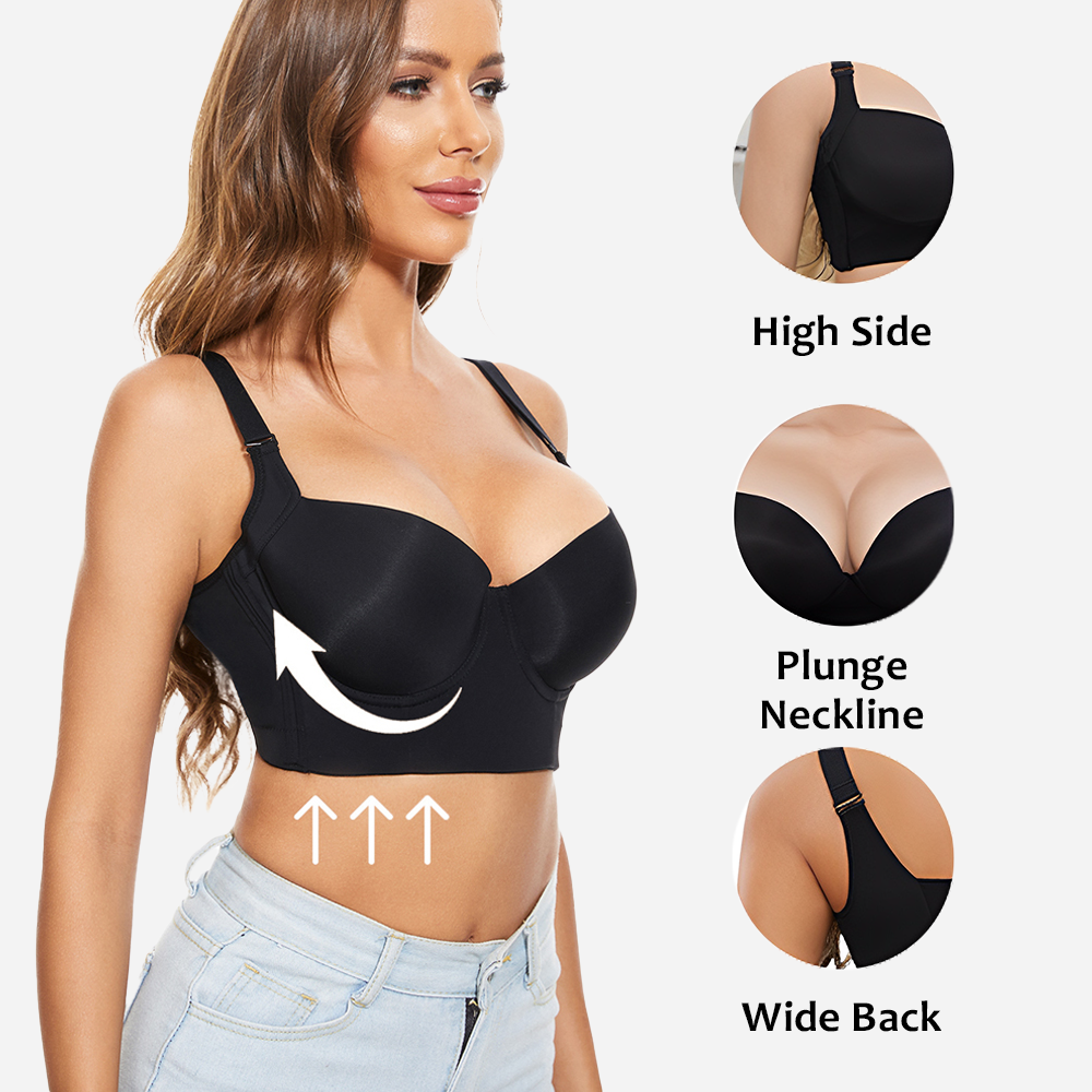 Full-Coverage Back Smoothing Bra-Pink