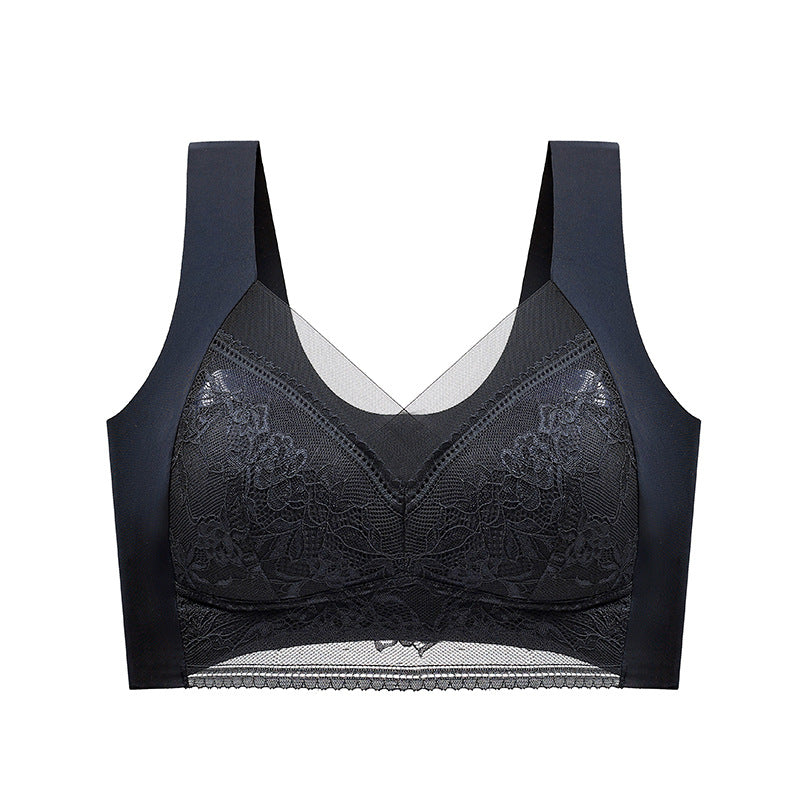 Wireless Comfort Lace Silk Push Up Bra