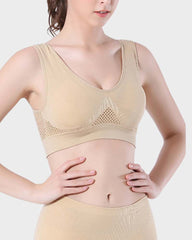 Ultra Breathable Padded Bra-Beige