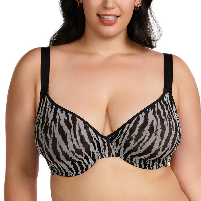 Zebra Wild Unlined Underwire Mesh Bra