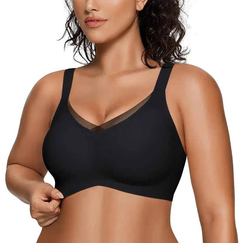 Womens Wireless Bras V Mesh Comfortable Bralette Supportive