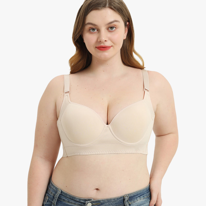 Full-Coverage Back Smoothing Bra-Pink