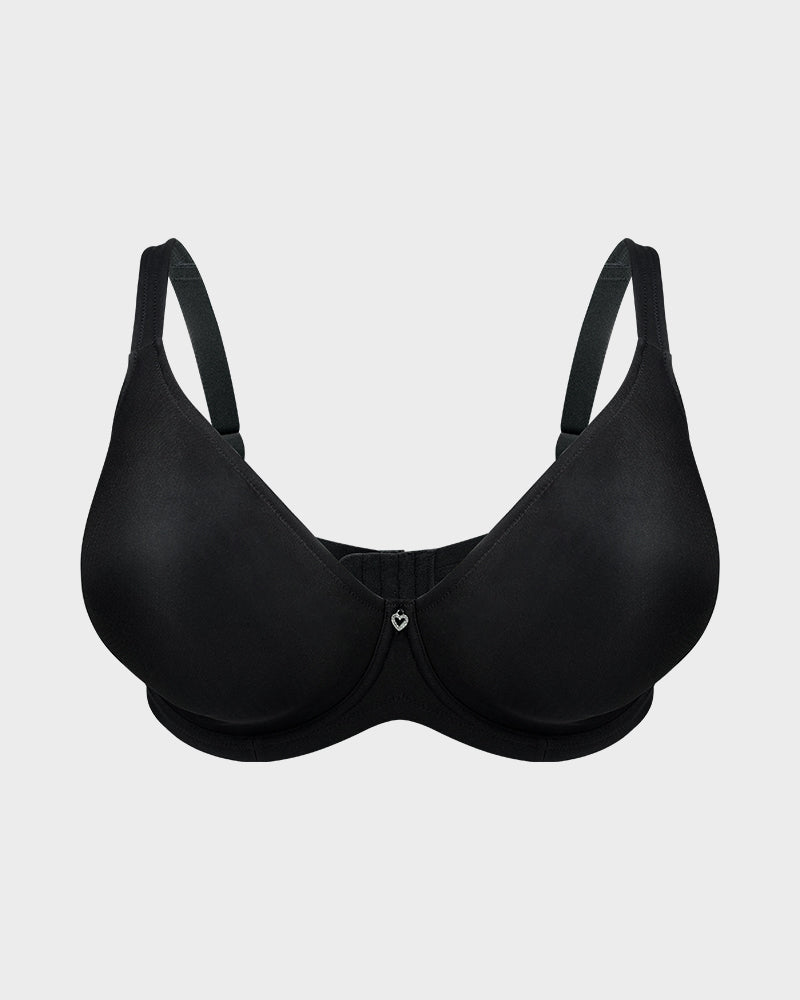 Plus Size Full Coverage T-Shirt Bra - Black