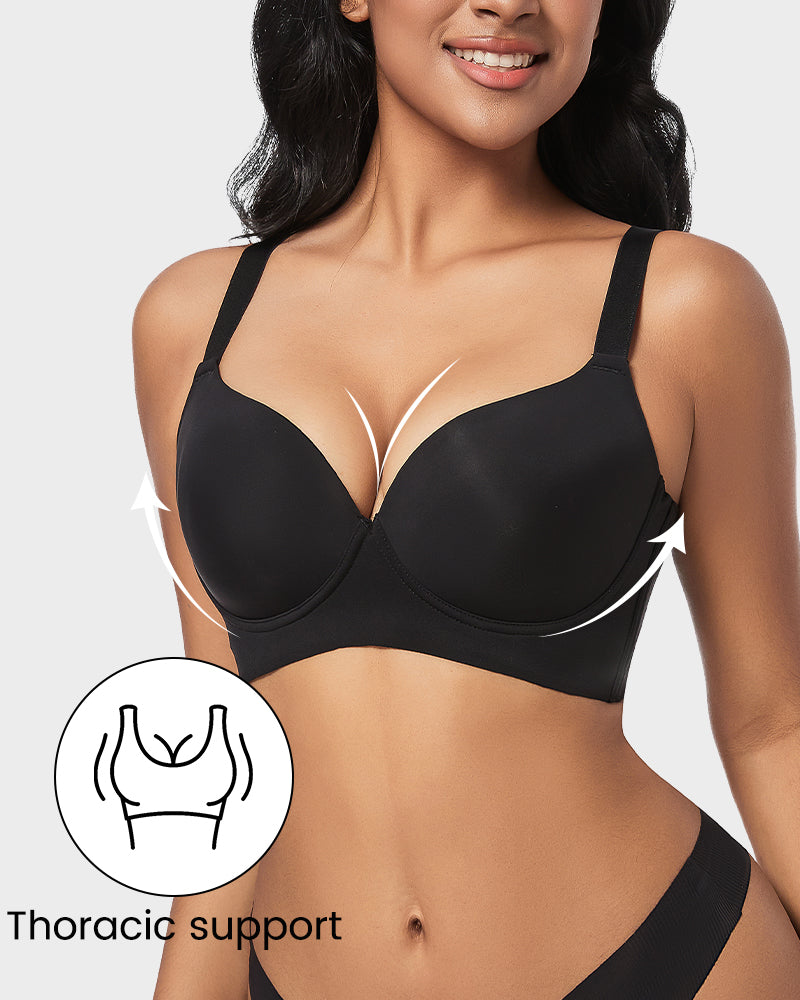 Back Smoothing Push-Up Plunge Bra