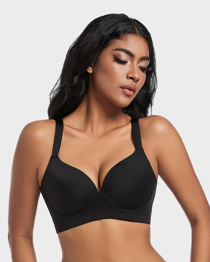 Back Smoothing Push-Up Plunge Bra