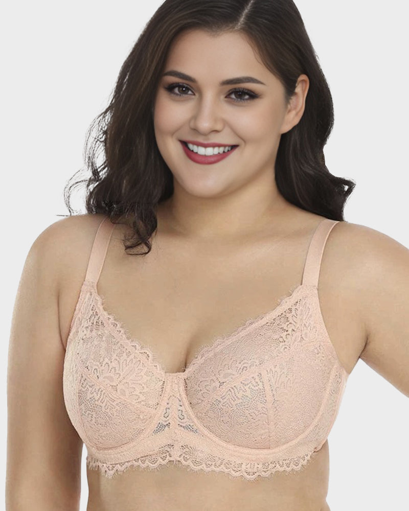 Comfort Unlined Lace Underwire Push Up Bra