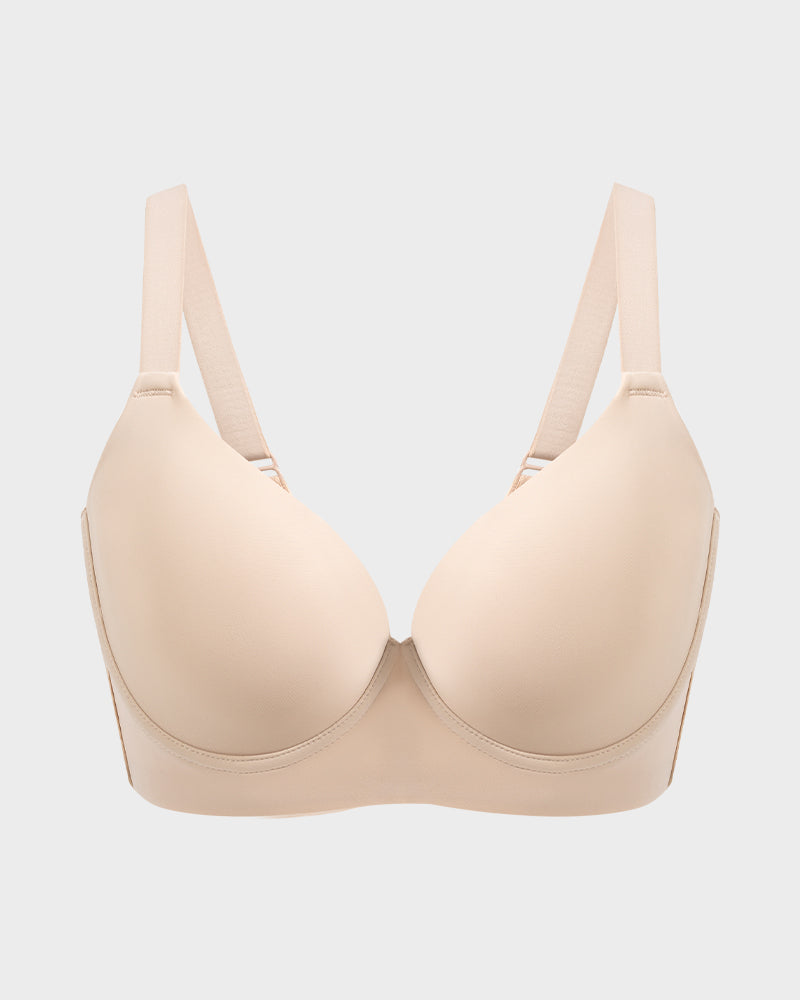 Back Smoothing Push-Up Plunge Bra Skin