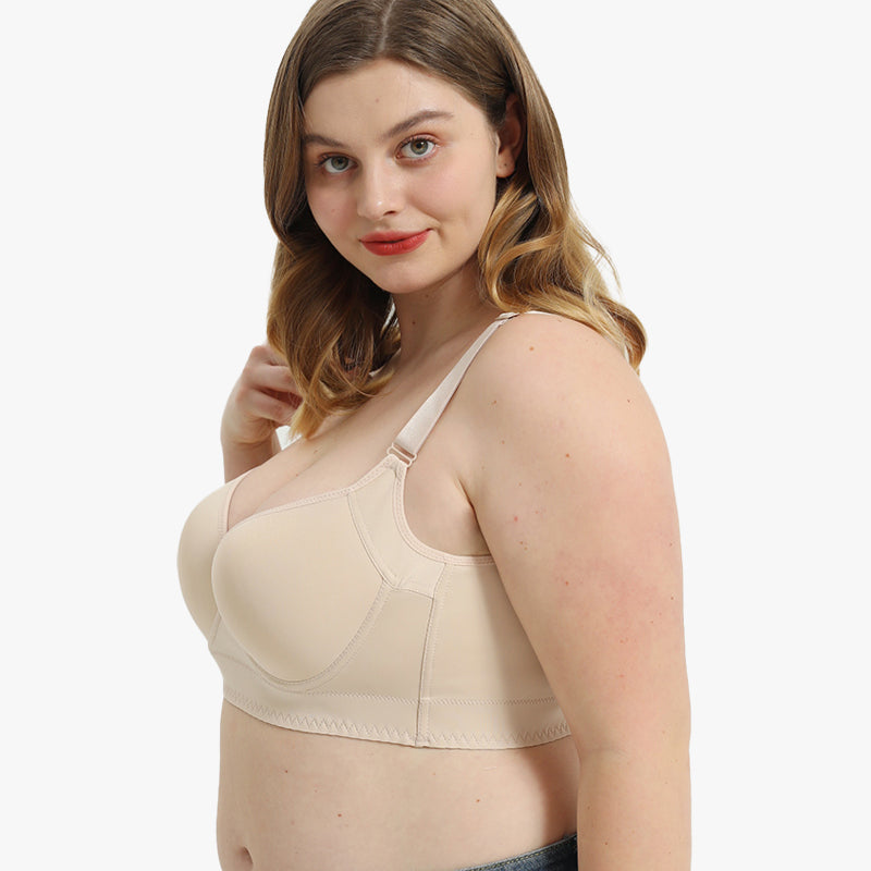 Full-Coverage Back Smoothing Bra-Brown