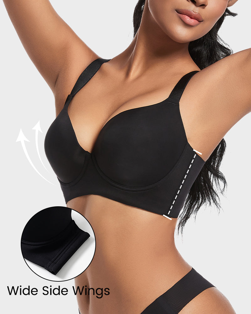 Back Smoothing Push-Up Plunge Bra