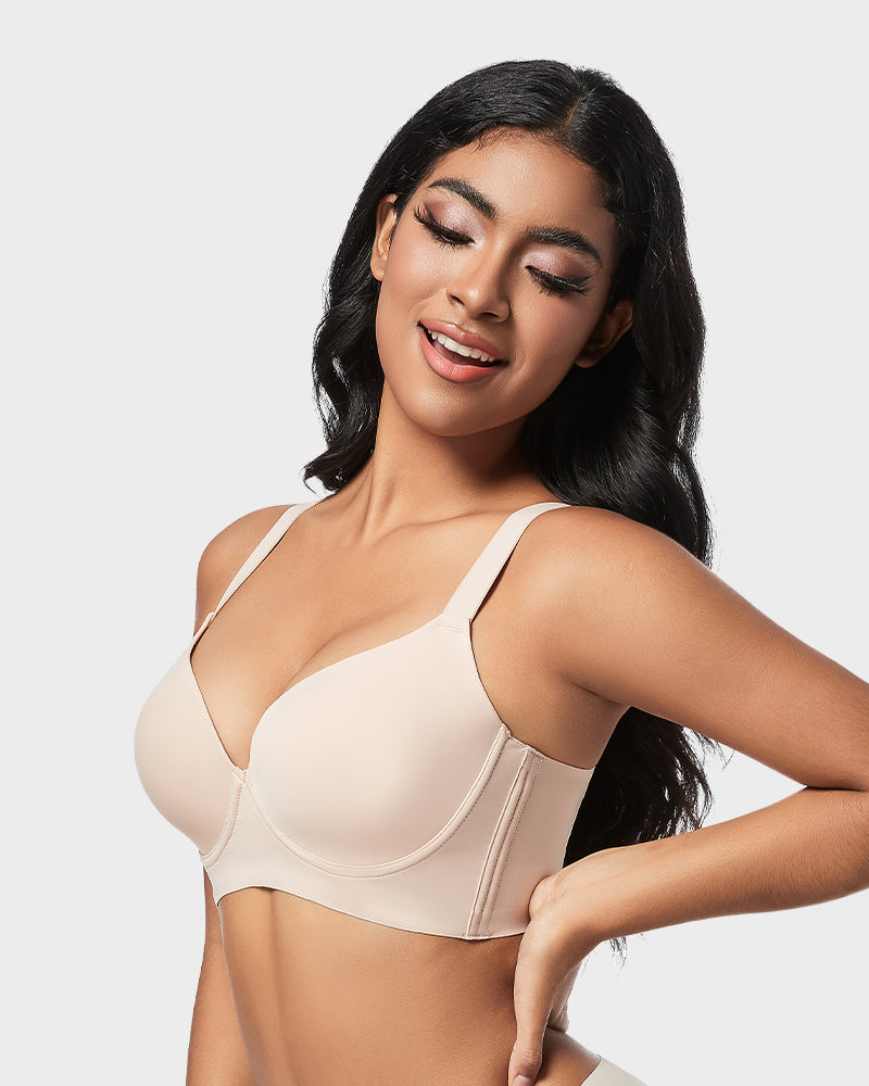 Back Smoothing Push-Up Plunge Bra