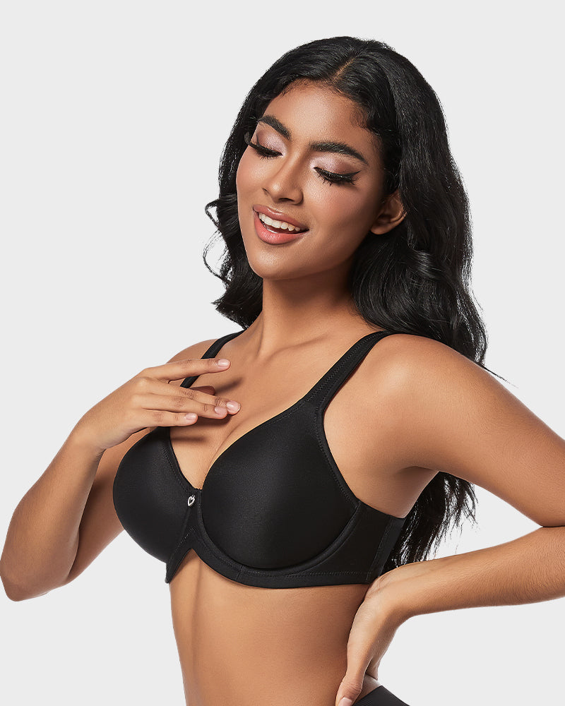 Plus Size Full Coverage T-Shirt Bra - Black