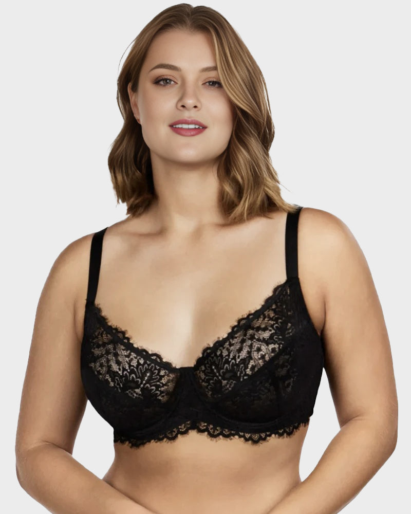 Comfort Unlined Lace Underwire Push Up Bra