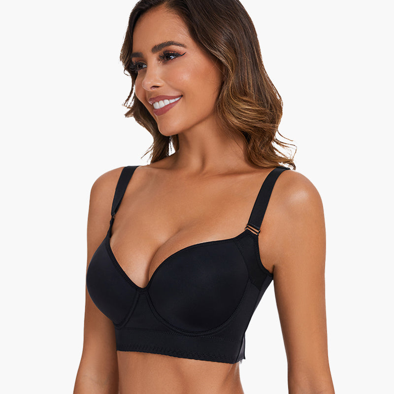 Full-Coverage Back Smoothing Bra-Brown