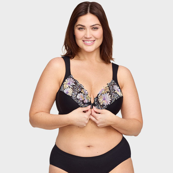 ELIZABETH® Front-Closure Underwire Print Bra