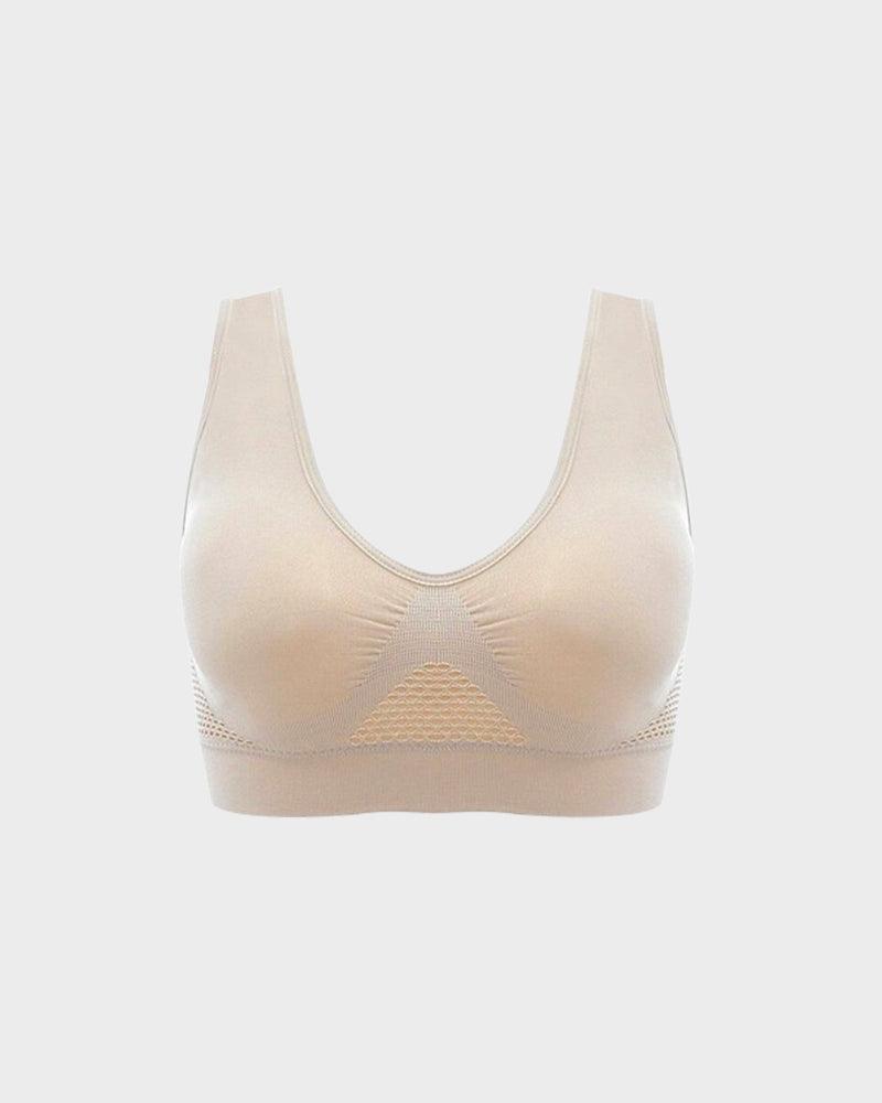 Ultra Breathable Padded Bra-Beige