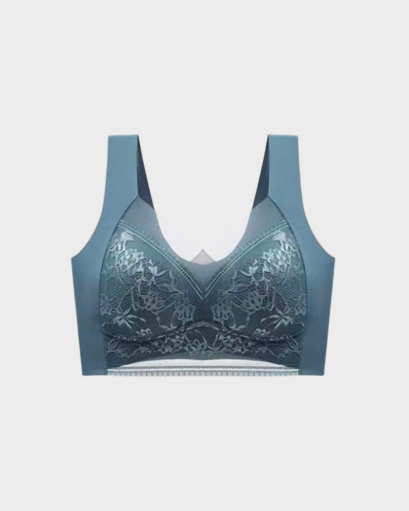 Wireless Comfort Lace Silk Push Up Bra