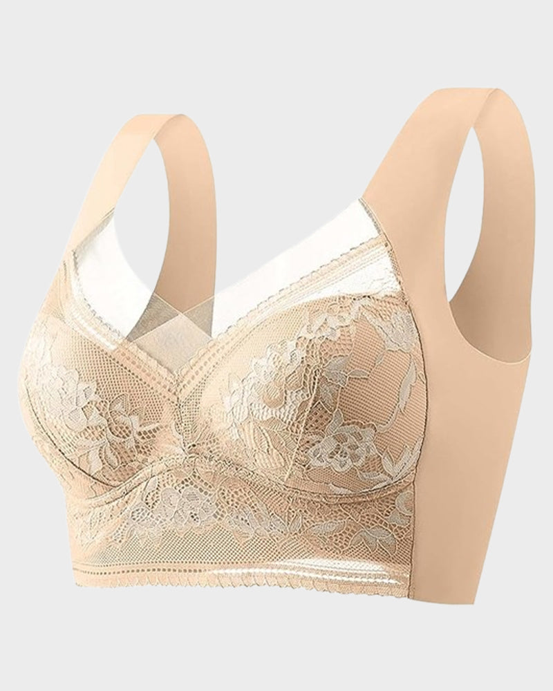 Wireless Comfort Lace Silk Push Up Bra