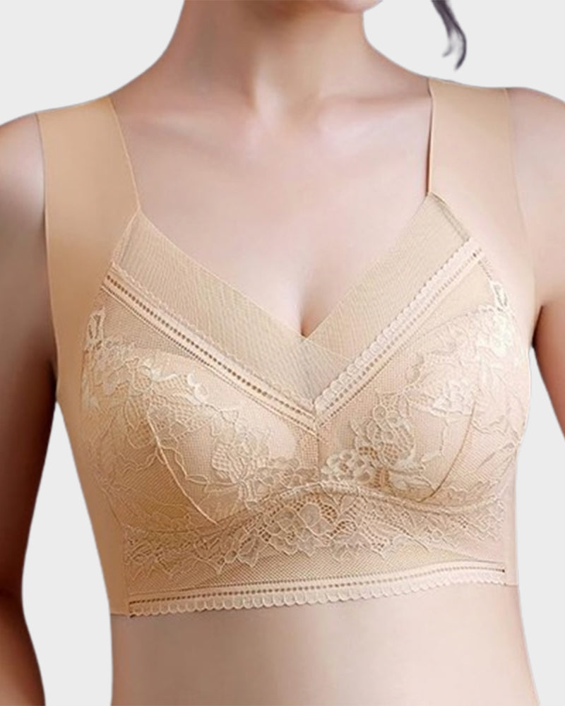 Wireless Comfort Lace Silk Push Up Bra