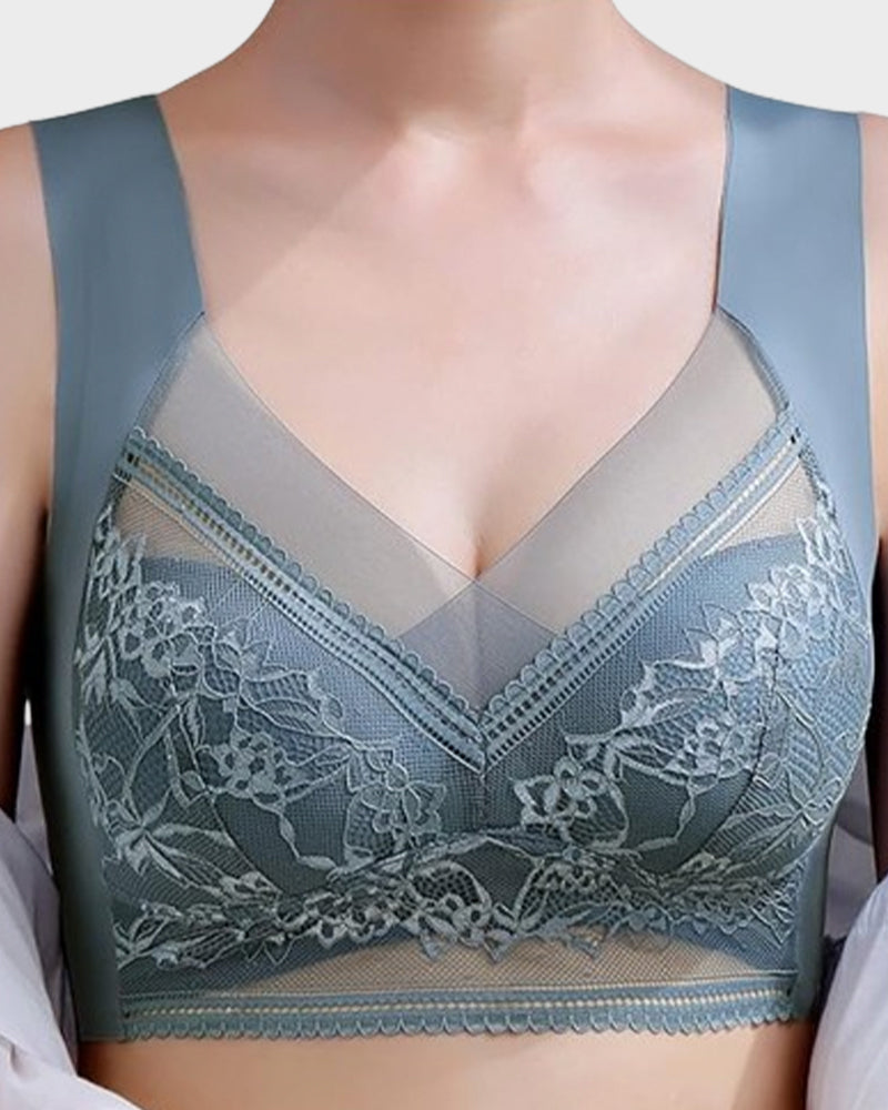 Wireless Comfort Lace Silk Push Up Bra