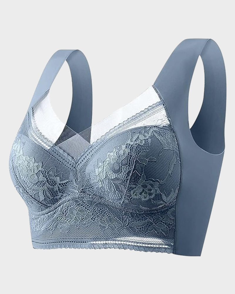 Wireless Comfort Lace Silk Push Up Bra