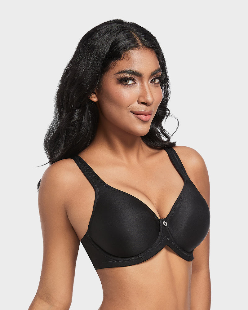 Plus Size Full Coverage T-Shirt Bra - Black