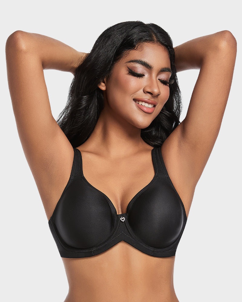 Plus Size Full Coverage T-Shirt Bra - Black