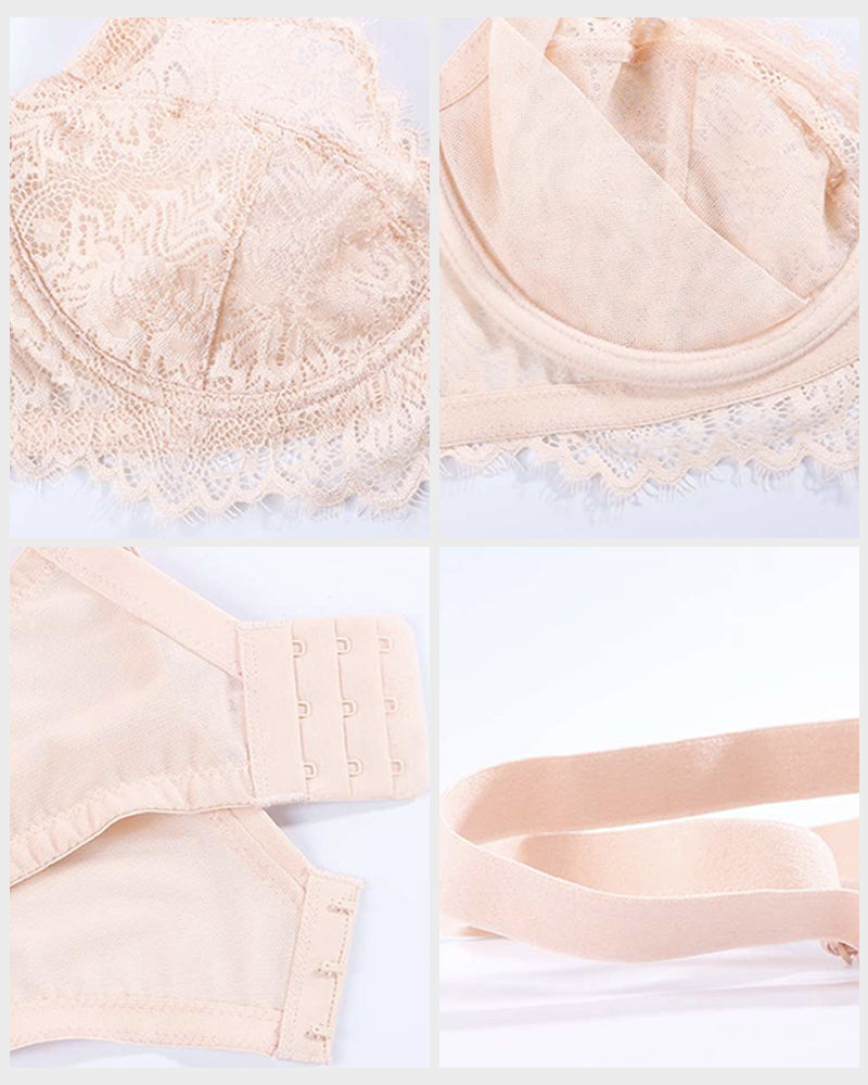 Comfort Unlined Lace Underwire Push Up Bra