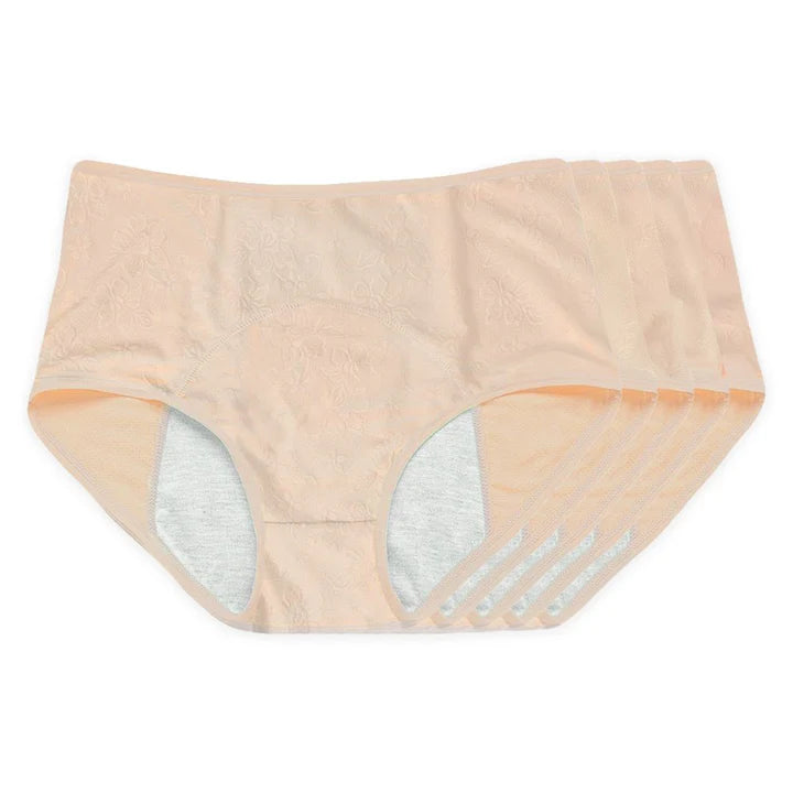 Floral Leakproof Underwear (Beige Bundles-5PC)