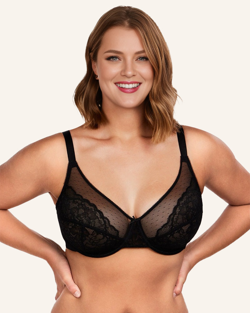 Full Coverage Lace Minimizer Bra - Petal 2 Pack