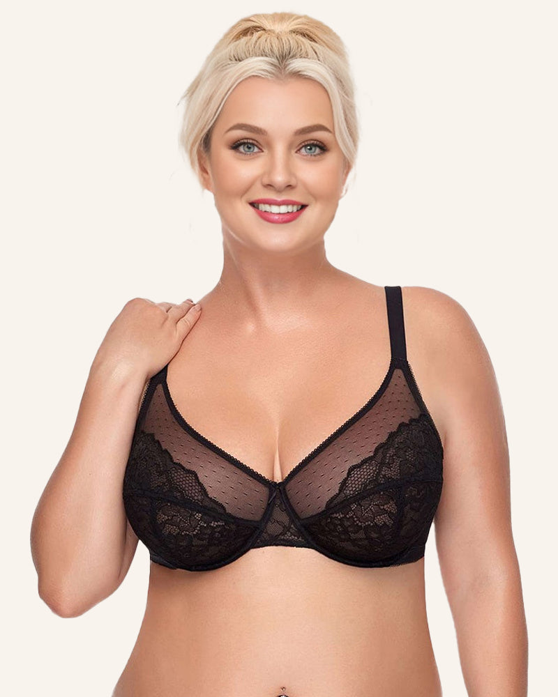 Full Coverage Lace Minimizer Bra - Petal 2 Pack