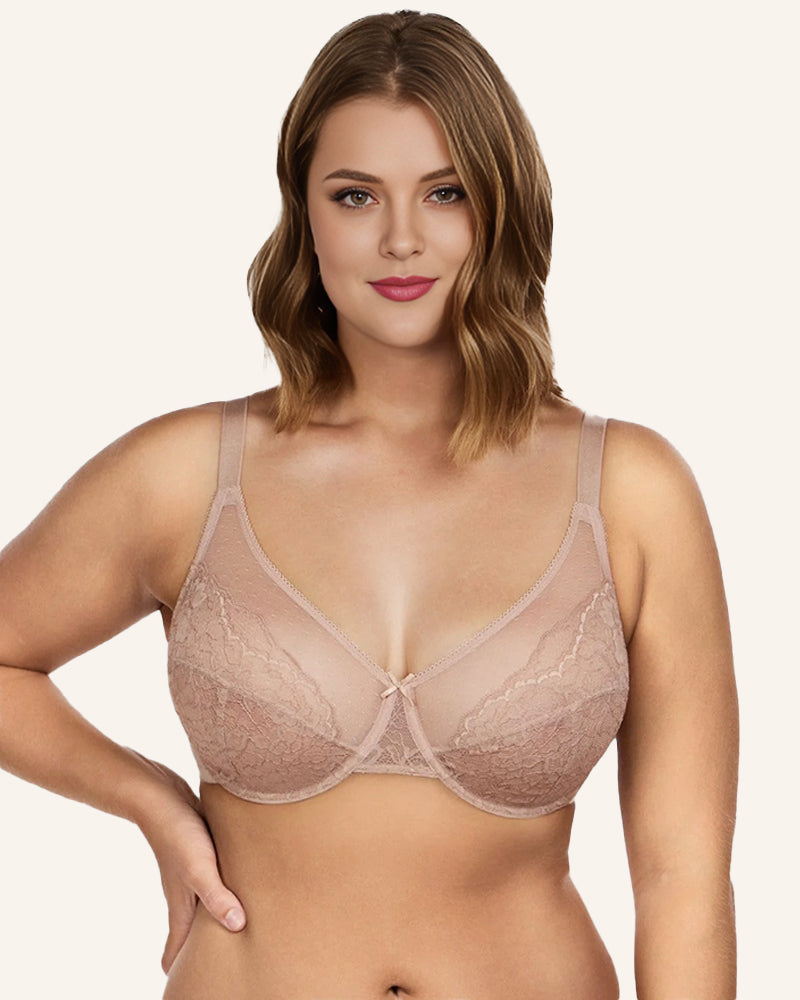 Full Coverage Lace Minimizer Bra - Petal 2 Pack