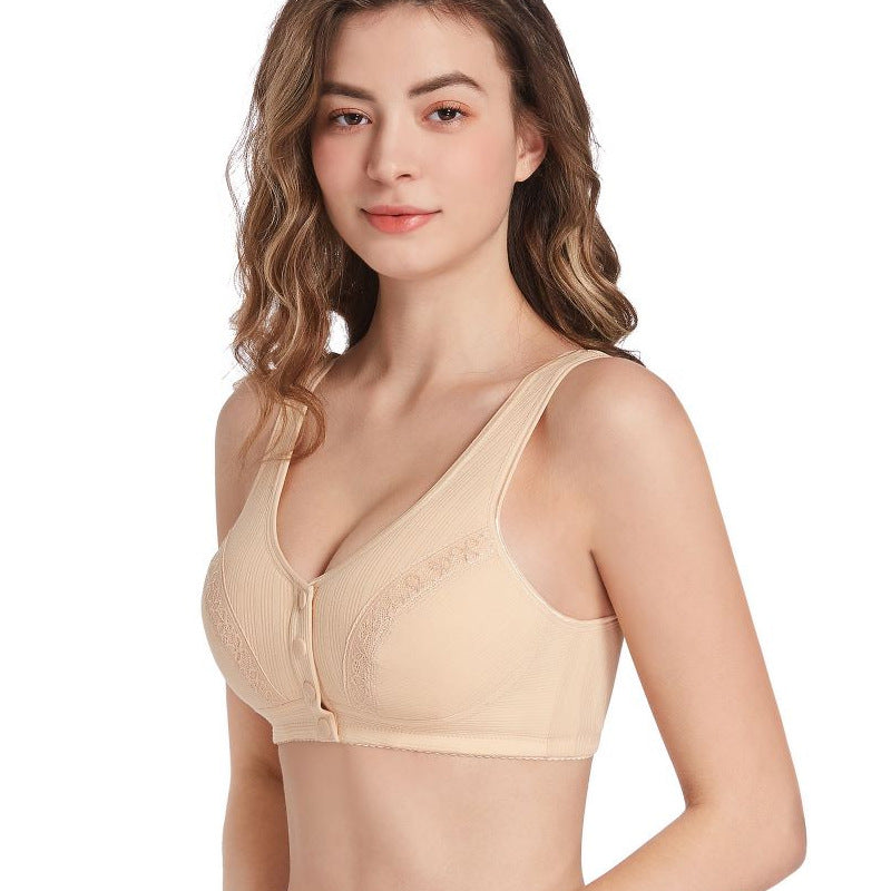 Wireless Vest-style Plus Size Front Button Cotton Bra(Buy 1 get 3 pcs)