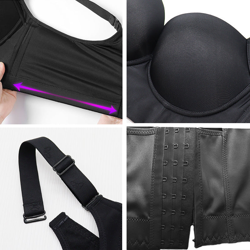 Full-Coverage Back Smoothing Bra-Brown