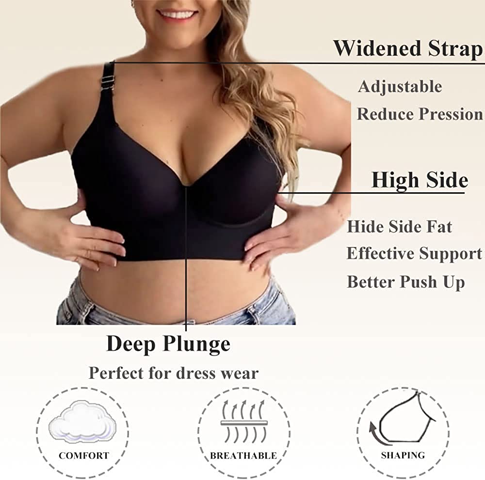 Full-Coverage Back Smoothing Bra-Brown