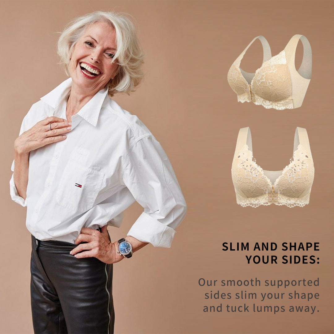 Lily Bras for Older Women Front Close,FreelyWear Front Closure Bra Older  Women,Front Closure 5D Shaping Push Up Wireless Bra (Skin,x2,L) :  : Clothing, Shoes & Accessories
