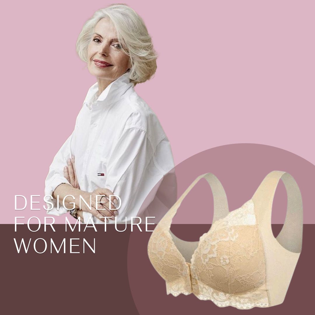 Lily Bras for Older Women Front Close, 5d Shaping Push Up Seamless No Trace  Beauty Back Sports Anti-Saggy Comfy Bra (Color : Beige, Size : Medium)