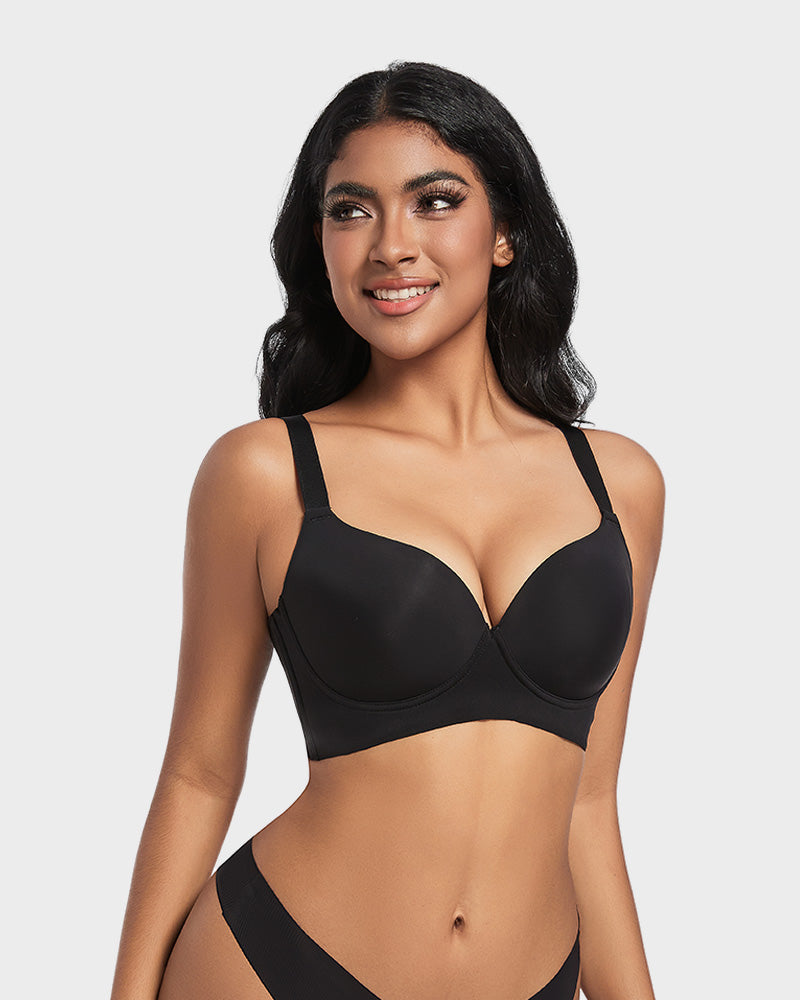 Back Smoothing Push-Up Plunge Bra