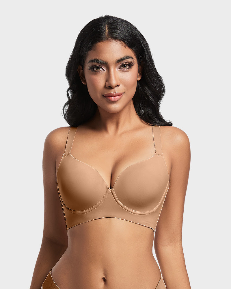 Back Smoothing Push-Up Plunge Bra