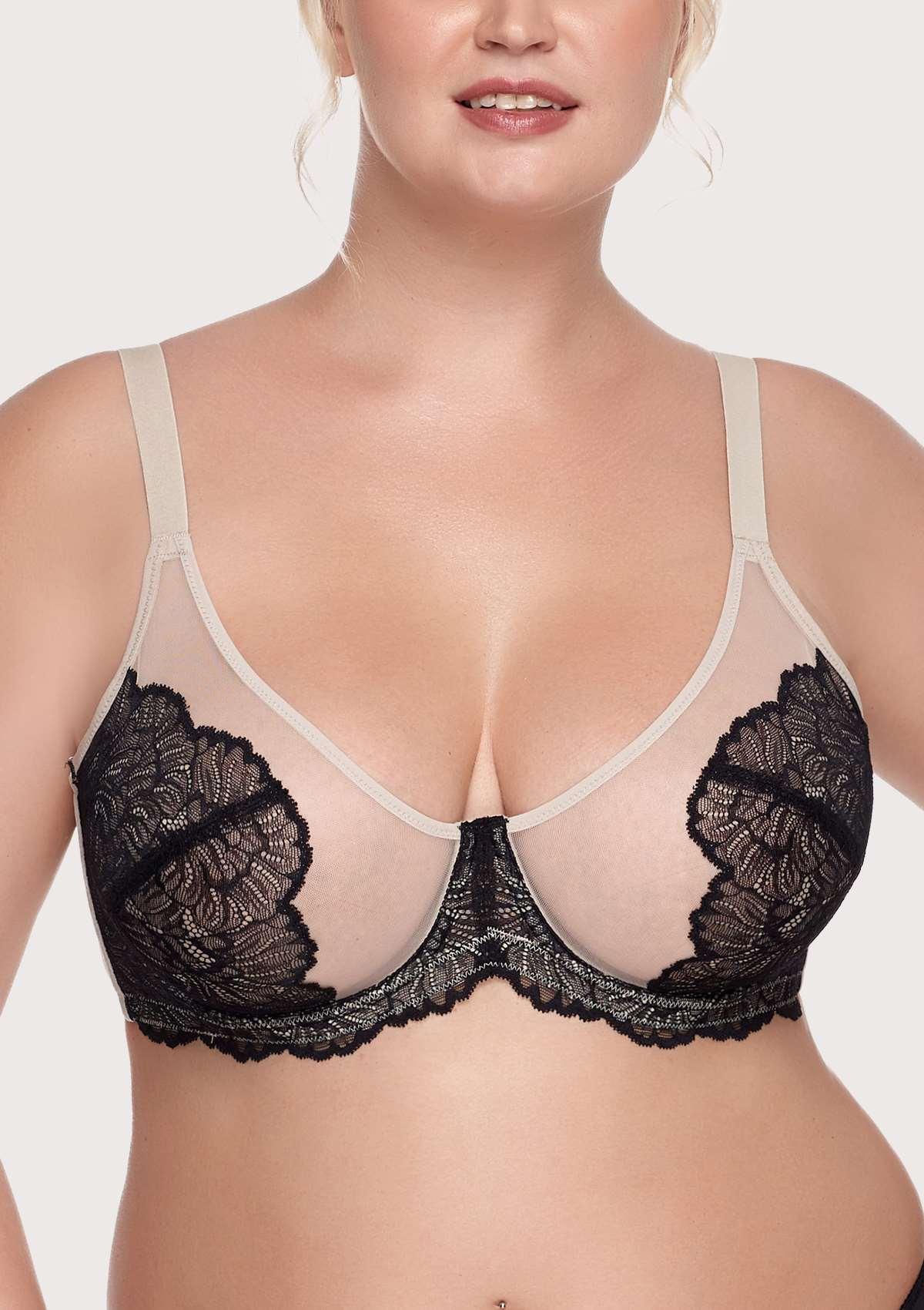 Blossom Black Unlined Lace Bra