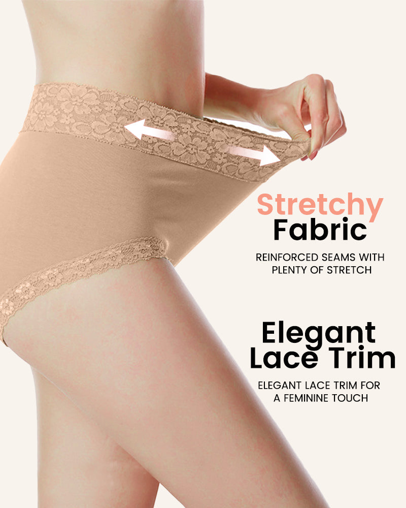 ELIZABETH® Cotton Lace High-Waisted Panties