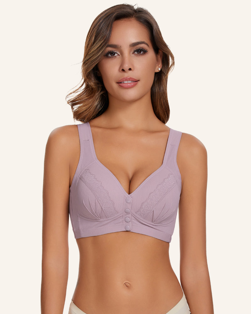 Front Button Breathable Skin-Friendly Cotton Bra