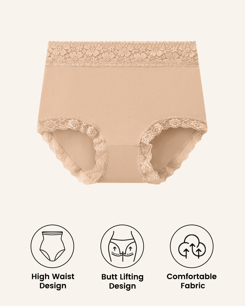 ELIZABETH® Cotton Lace High-Waisted Panties