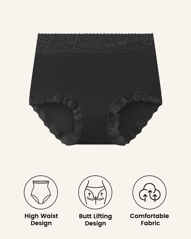 ELIZABETH® Cotton Lace High-Waisted Panties