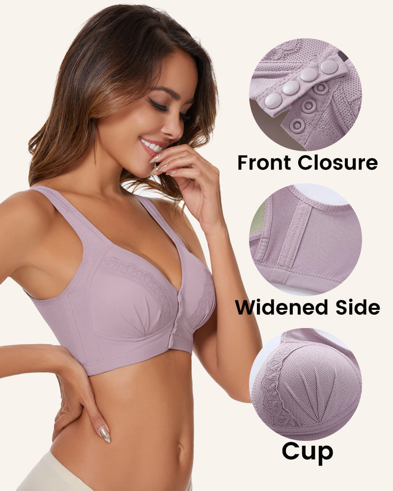 Front Button Breathable Skin-Friendly Cotton Bra-Skin