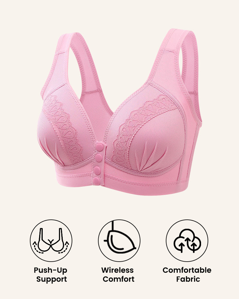 Front Button Breathable Skin-Friendly Cotton Bra