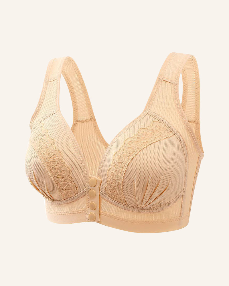 Front Button Breathable Skin-Friendly Cotton Bra-Skin