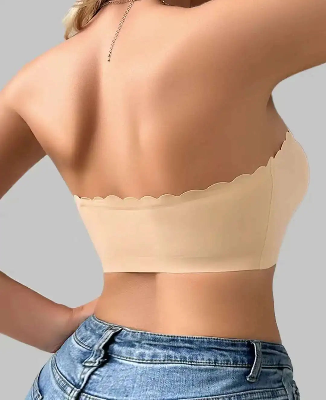 Women's Comfortable Breathable Scallop Trim Hook & Eye Front Bralette