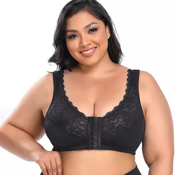 38D-46DDD Lace Bra Front Closure Plus Size Underwire Bras for Women Full  Coverage Support Everyday Bra Full Figure【New 2019】 Black: Buy Online at  Best Price in UAE 